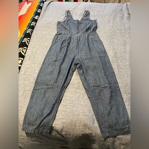 Forever 21 Denim High Waist Ankle Jumpsuit